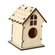 thumbnail image 2 of Casa de pájaros de madera sin terminar, jaula de pájaros hecha a mano DIY para jardín, decoración de patio, artesanías, resistente, 2 of 9