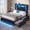 Twin&Black, variant on Queen Size Gaming Bed Frame with 2 Storage Drawers, LED Lights & Charging Station, Esports-Style Upholstered Platform Queen Beds with Bookcase Headboard, No Box Spring Needed, Black