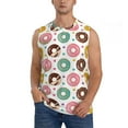 thumbnail image 3 of Uemuo Colorful Donuts Pattern Men's Sleeveless T-Shirt,Muscle Athletic Tank Top, Moisture-wicking Quick-dry Breathable Classic Tee Top for Gym Run Outdoor Sports-Medium, 3 of 8