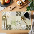 thumbnail image 2 of Spring Floral Placemats Set of 6, Yellow Flowers Botanical Patchwork Grid Bohemia Placemats for Dining Table, Place Mats for Kitchen Tabletop, Waterproof Wipeable Dining Table Mats Set, 2 of 9