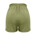 thumbnail image 7 of BRELIL Women's Elastic Waist Shorts with Pockets Casual Solid Lounge Shorts Beach Vacation Summer Outfits Loose Fit Travel Trousers, Green S, 7 of 7