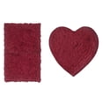 thumbnail image 6 of Home Weavers Bell Flower Collection 100% Cotton Non-Slip Bathroom Rug Set Machine Washable Heart Shape Bath Rug-25"x25", Bath Rug- 21"x34", Red Color 2 Piece Bath Rug set, 6 of 9