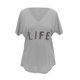 thumbnail image 4 of Gibobby Blusa Casual de Mujer Camiseta suelta informal con cuello en V para mujer, blusa manga corta con estampado(Gris,CH), 4 of 5