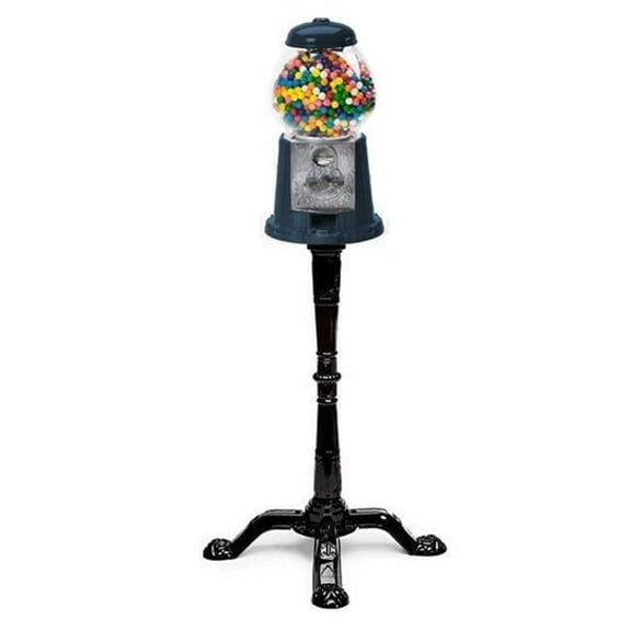 15 in. Black Panther King Tall Classic Gumball & Candy Machine with Stand & Gumballs - 1 lbs