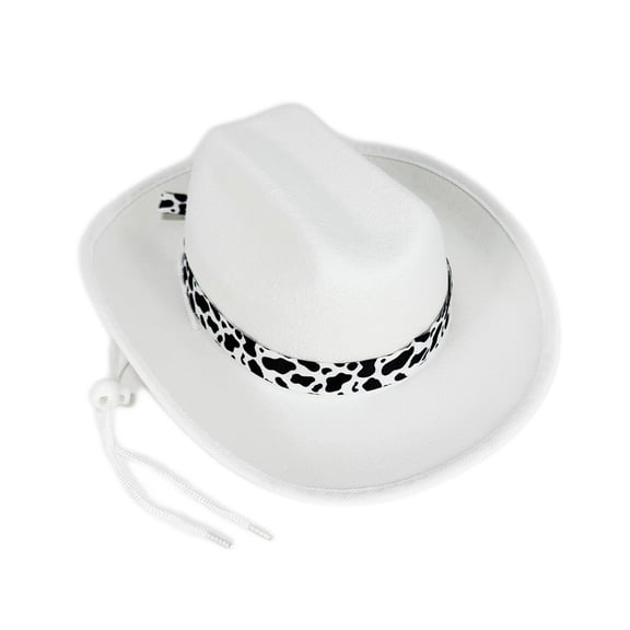FUZHIQ Boys Girls Kids Western Cowboy Hat Cow Print Band Adjustable Chin Strap for Party Outdoor Play Daily Casual Wear