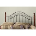 thumbnail image 2 of Bowery Hill Wood/Metal King Poster Spindle Headboard with Rails in Smoke Silver, 2 of 2