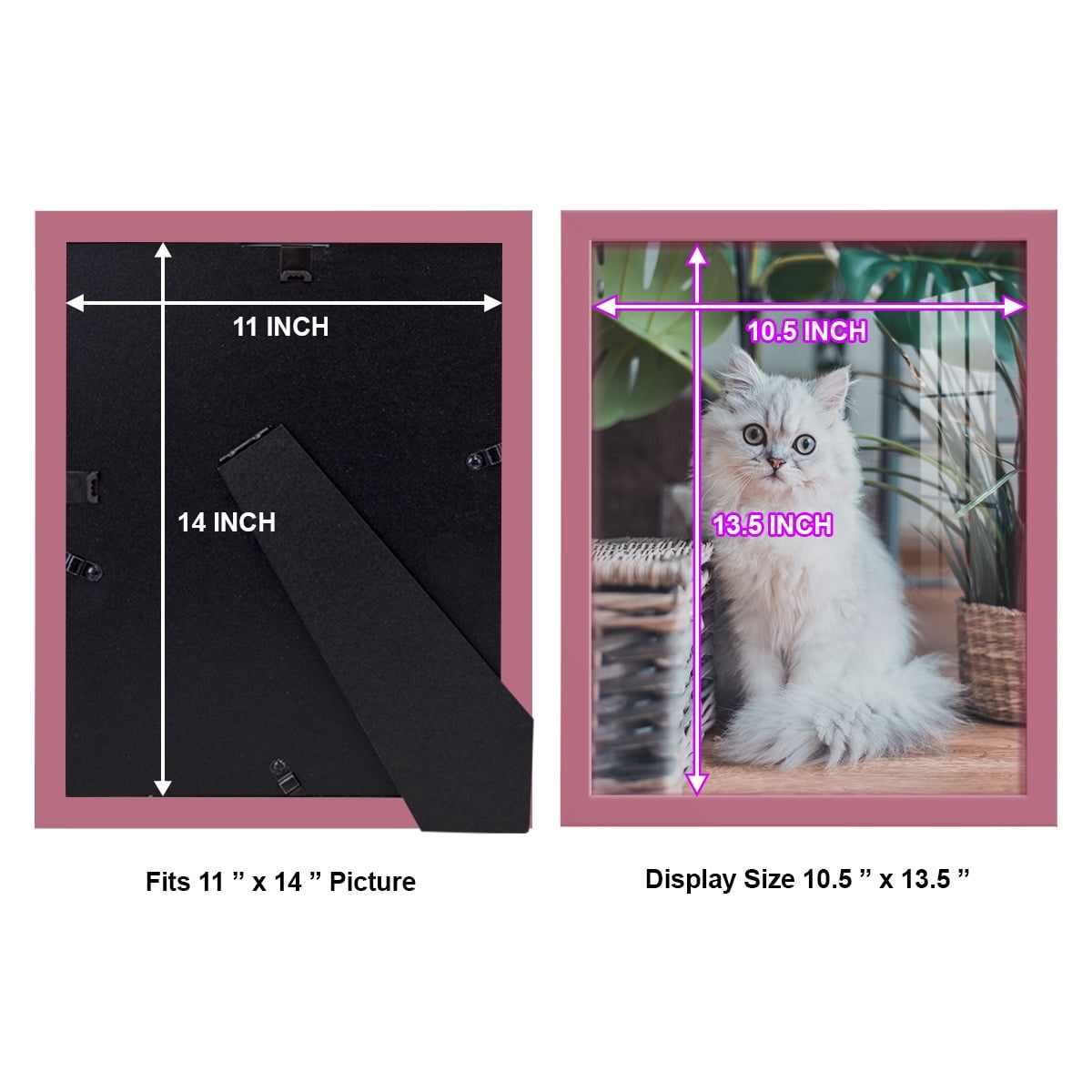 Modern 11 in. x 14 in. Hot Pink Picture Frame (Set of 4)