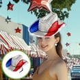 thumbnail image 5 of Red White Blue Sequins Illuminated Independence Day Hat - Light Up Party Decor Patriotic Celebration Accessory for Adult Festive Events(B), 5 of 8