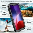 thumbnail image 4 of Feishell for iPhone 13 Waterproof Case Built-in Screen Protector Clear Water Proof Shockproof Dustproof Snowproof Full Body Rugged Transparent Underwater Phone Case,Black, 4 of 10
