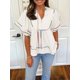 thumbnail image 4 of Peplum Babydoll Tops Cicy Bell, verano, cuello en V, manga farolillo, 4 of 7
