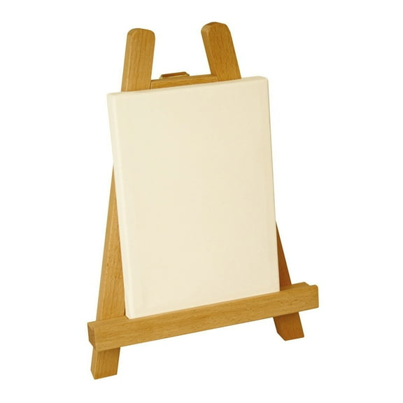 Raindrops Mini Wood Easel Stand for Painting Beige Beech Display 27.5cm