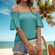 thumbnail image 4 of Camisa de viaje para mujer camiseta informal con cuello en V a la moda para ir de compras (verde oscuro S) FLhrweasw Para estrenar, 4 of 6