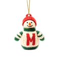 thumbnail image 2 of romoty Personalized Letter M Snowman Christmas Ornament, 3.15 in Acrylic Monogram Initial Knit Snowman Pendant with Cord for Xmas Tree Wreath Mantel Decor Kids Stocking Stuffer Gift, 2 of 7