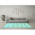 thumbnail image 3 of Ahgly Company Indoor Rectangle Checkered Light Blue Modern Area Rugs, 5' x 7', 3 of 4