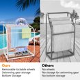 thumbnail image 6 of Faitaliicy 5 Tiers Pool Towel Rack Outdoor With Wheels PVC Trapedozal Free Standing Towel Drying Rack Curved Poolside Storage Organizer Bath Towel Display Rack For Beach Pool Bathroom Bedroom Living, 6 of 8