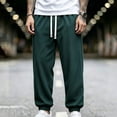 thumbnail image 5 of Klisyaur Mens Joggers Pant Elastic Waist Drawstring Workout Sports Trousers Casual Loose Solid Color Pants with Pockets, 5 of 9