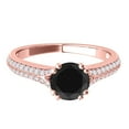 thumbnail image 2 of Aonejewelry 1.25 Ct. Ttw Brilliant Black Diamond Engagement Ring In 14K Rose Gold, 2 of 4