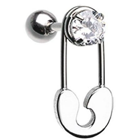 Tragus Piercing Stainless Steel safety pin Cartilage 18g 1pc