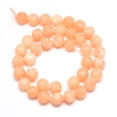 thumbnail image 2 of Natural White Jade Bead Strands Dyed Frosted Round Light Salmon 8~9mm Hole: 1mm 46~48pcs/strand 14.9 inch, 2 of 3