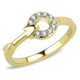 thumbnail image 1 of Alamode TK3439-5 Anneau en Acier Inoxydable IP Gold pour Femme avec Cristal de Qualité Supérieure en Transparent - Taille 5, 1 of 1