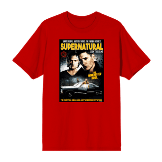 Supernatural TV Series Winchester Brothers Men's Black Graphic T