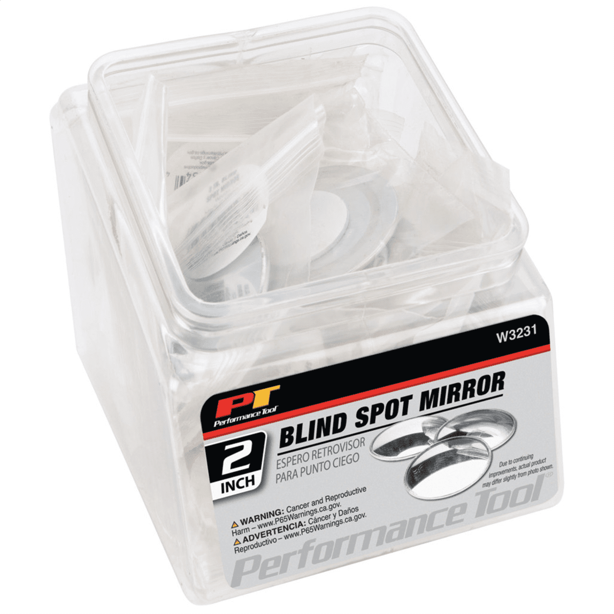 Wilmar Corp. / Performance Tool 2" Blind Spot Mirror Fishbowl of 25 pieces