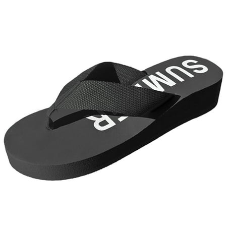 LAVRA Women s Platform Wedge Flip Flop Thick Strap Summer Beach Thong Sandals