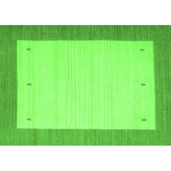 Ahgly Company Indoor Rectangle Abstract Green Contemporary Area Rugs, 7' x 9'
