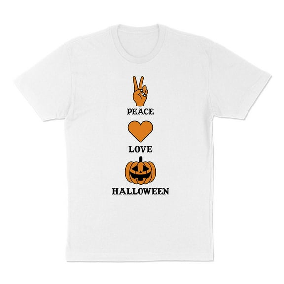 Peace Love and Halloween Shirt Unisex Large White