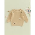 thumbnail image 2 of xiaxaixu Bébé Pull d'Automne, Abeille Motif Jacquard Manches Longues Tricot Pull Hiver Sweatshirt, 2 of 9