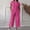Hot Pink, variant on Women's 2 Piece Outfit Button Down Collared Short Sleeve Top with Cropped Wide Leg Pants Casual Matching Set with Pockets for Summer Yellow XL(XL)
