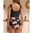 thumbnail image 2 of Traje de baño Yonique, 2 piezas 2025, cintura alta, control de barriga, color rosa L, 2 of 5