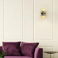 thumbnail image 3 of 2-Light Matte Brass Wall Sconce with Ribbed Glass Shade, 3 of 8