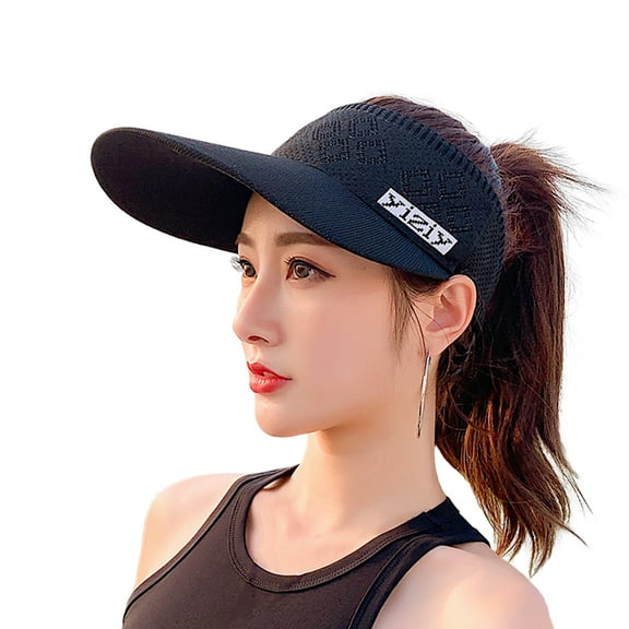 Summer Sun Visor Hat - Unisex Hollow Out Sunscreen Knitted Breathable Adjustable Long Brim, UV Protection Beach/Tennis Sport Hat