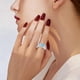thumbnail image 5 of Anillo de corazón púrpura Cuatro anillo de bodas Anillo de dedo índice de gama alta joyería de la mano, 5 of 7