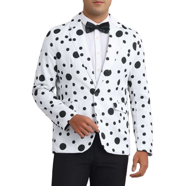 CHAQUETA DE TRAJE PARA HOMBRES INSPIRE CHIC, ESTAMPADO DE LUNARES, CIERRE DE UN BOTÓN, S