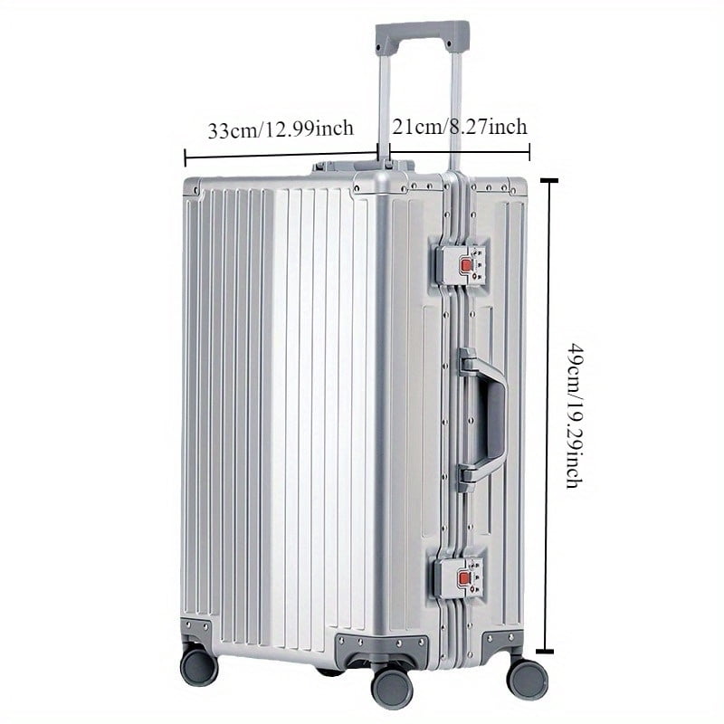 Sleek and Practical 20-inch Cabin Suitcase Made of All- Aluminum-Magnesium Alloy Material with Extendable Handle
