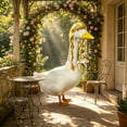 thumbnail image 6 of 23 Inch Porch Goose Pigtails Wig Double Braid Hairpiece Garden Statue Silly Decoration Outdoor Yard Patio Removable Purple Yellow, 6 of 6