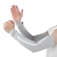 thumbnail image 5 of 1 par de calentadores de brazos unisex cubiertas de brazos anti-UV para deportes al aire libre mangas de medio dedo gris M, 5 of 5