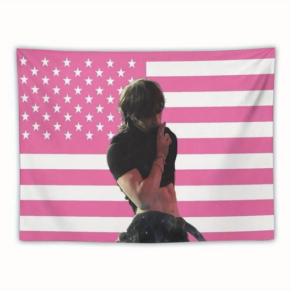 Pink And White American Flag Wall Hanging, Bang Chan Themed Tapestry, College Dormitory Decoration Bedroom Poster, Living Room Gift Gift
