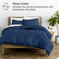 Bare Home California Size Dark Blue King Comforter Set Soft Goose Down Alternative, 3 Piece