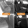 thumbnail image 6 of Car Seat Cover Fit for Buick Enclave 2017-2025 Waterproof Leather Seat Covers Car Seat Protector Compatible Airbag Black,Front Set( 2 Seats), 6 of 8