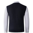thumbnail image 5 of VBTAPA Mens Argyle Sweater Vest Knit Sleeveless Pullover Sweaters V Neck Slim Fit Casual Dress Vest Dark Blue M, 5 of 7