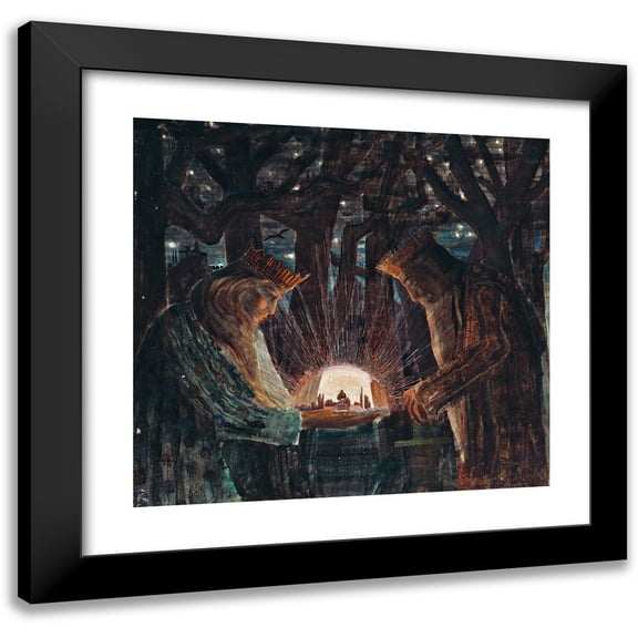 Mikalojus Konstantinas Ciurlionis 13x12 Black Modern Framed Museum Art Print Titled - Fairy Tale (1909)