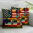 thumbnail image 3 of SHERONV American Flag LOVE Peace Symbol Graphic Decorative Cushion Throw Pillow Cover for Home Couch Living Room Sofa Square Printed on Both Sides 1PC 12x12in, 3 of 5