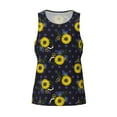 thumbnail image 4 of Easygdp Sunflowers Men's Tank Top, Sleeveless Muscle T Shirts, Breathable, Quick-Dry, Loose for Gym, Running, Fitness - Large, 4 of 9