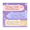 thumbnail image 2 of Wireless Keyboard Set Ergonomics Quick Response 2.4G Cut Cartoon Cat Computer Keyboard Mouse Comb Set for Laptop - Light Beige, 2 of 5