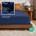 thumbnail image 6 of Bare Home Flannel Fitted Sheet - 100% Flannel Cotton - Double Brushed - King, Dark Blue, 6 of 8