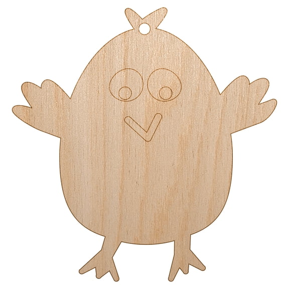 Wary Chicken Wood Holiday Christmas Tree Ornament Unfinished DIY Pre-Drilled Craft
