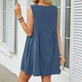 thumbnail image 3 of Drses Sleeveless Dress for Women Summer Women's Fashion Casual Comfort Solid Color Sleeveless V-Neck Dress Sundress for Women 2024, 3 of 5